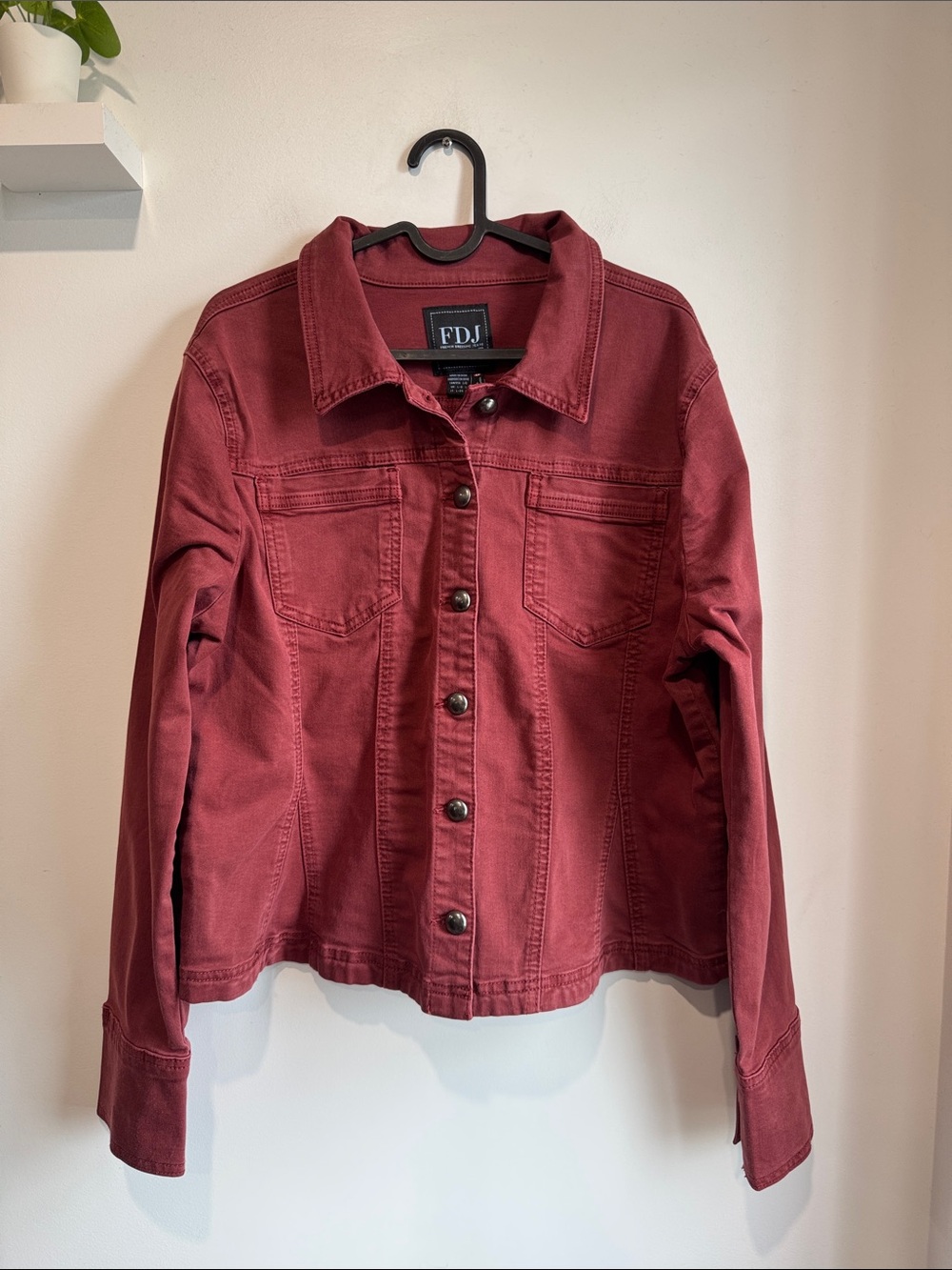 FDJ Women's Dark Dusty Rose Fitted Denim Jacket